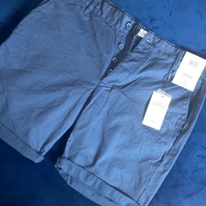 NWT DENIM CO. NAVY BLUE BERMUDA SHORTS W32 STRAIGHT REGULAR RISE